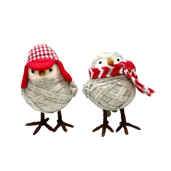 Lot Of 2 Gray Target Wondershop Featherly Friends Bird Spritzer W/ Hat & Scarf - Picture 1 of 7